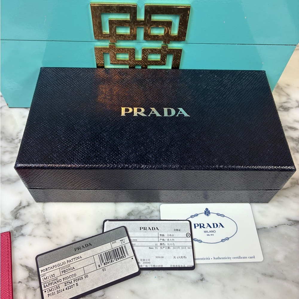 Prada Peonia Pink Saffiano Leather Bow Snap Wallet - NWT Authentic w/ Box - Picture 15 of 15